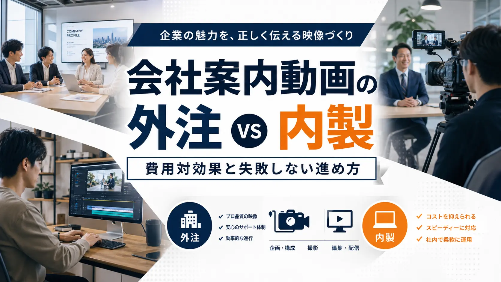 会社案内動画の外注vs内製｜費用対効果と失敗しない進め方