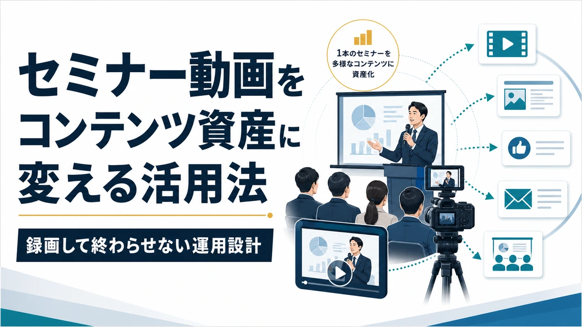 セミナー動画をコンテンツ資産に変える活用法｜録画して終わらせない運用設計
