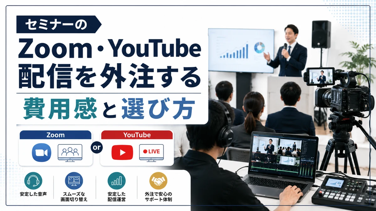 セミナーのZoom・YouTube配信を外注する費用感と選び方